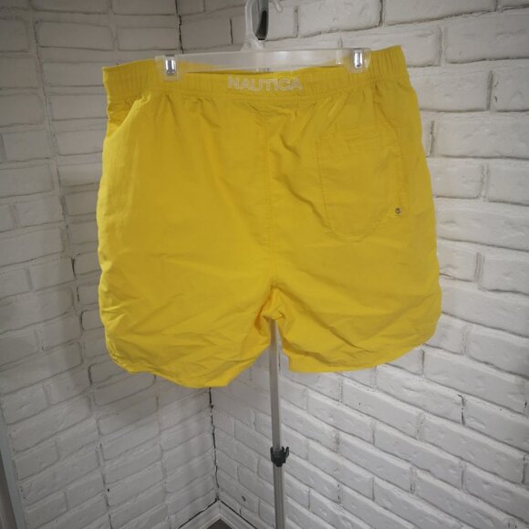 Nautica Men's Yellow Mesh Lined Swim Shorts - Picture 2 of 11